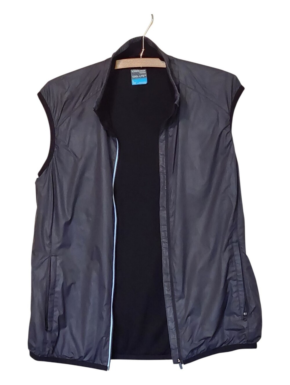 Icebreaker Merino Cool-Lite Sleeveless Vest - Charcoal/Black Size Large